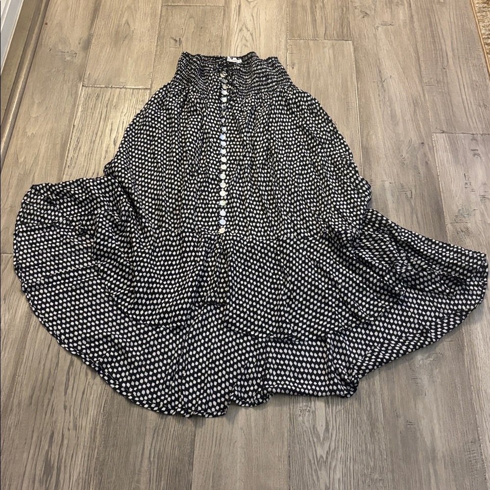 Tiare Hawaii Black and White Strapless Dress